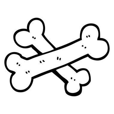 çapraz kemikler siyah beyaz çizgi film