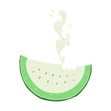 kavun dilimi düz renkli çizimi