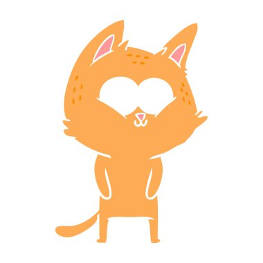 düz renk stil karikatür kedi