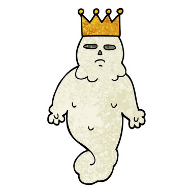 Grunge dokulu illüstrasyon karikatür ürkütücü hayalet Kral