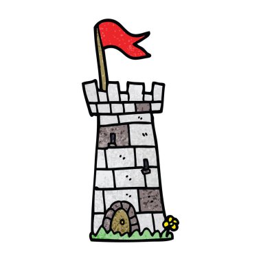 çizgi film doodle kale kule