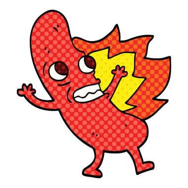 çizgi roman tarzı çizgi film yanan hotdog