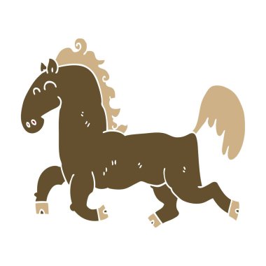 düz renk tarzı çizgi film aygır