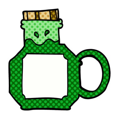 çizgi film doodle yeşil iksir