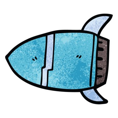 çizgi film doodle uzay roketi