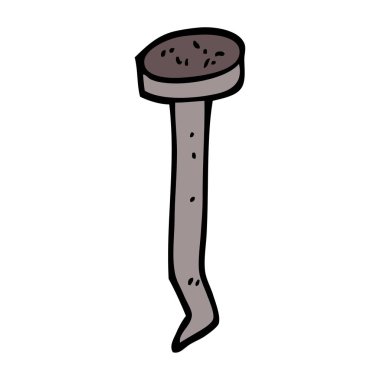 çizgi film doodle eski bükülmüş demir çivi 