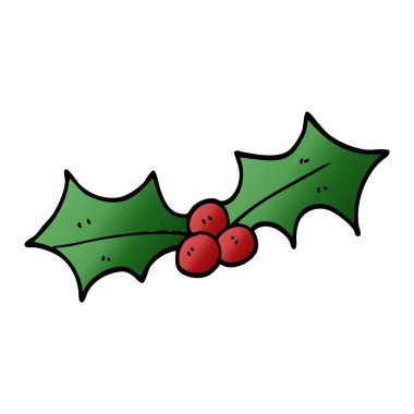 çizgi film doodle xmas holly