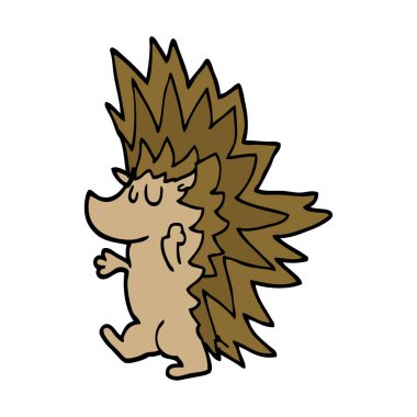 çizgi film doodle dikenli kirpi