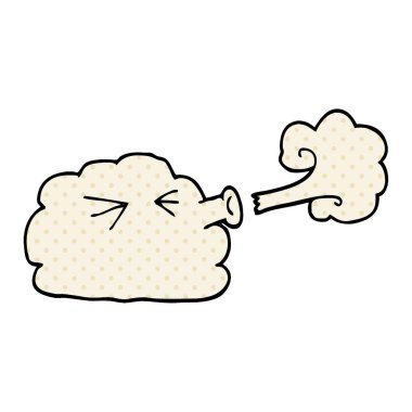 bir fırtına üfleme karikatür doodle bulut