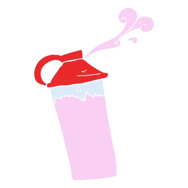 protein içeceği düz renkli çizimi