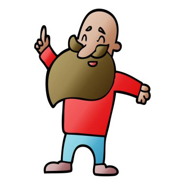 çizgi film doodle sakallı