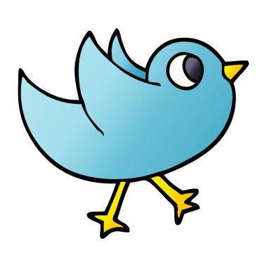 karikatür kuş kanat çırparak doodle