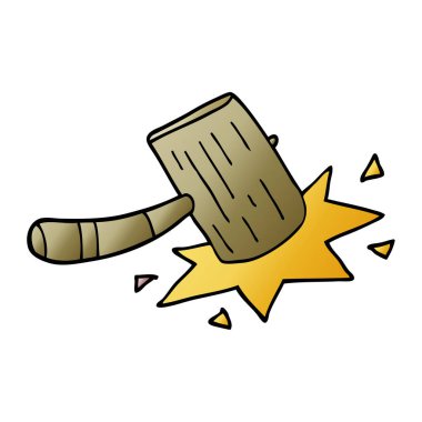 çizgi film doodle tahta tokmak