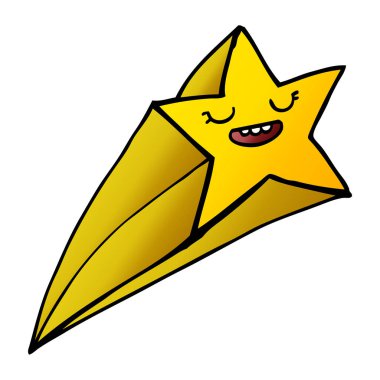 çizgi film doodle kayan yıldız