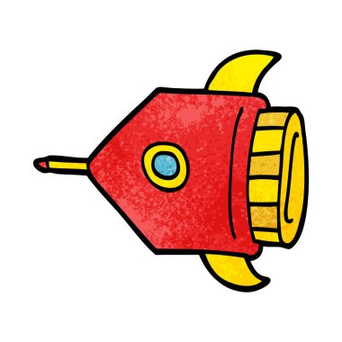 çizgi film doodle roket illüstrasyon