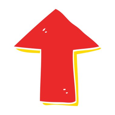 düz renk tarzı çizgi film işaret eden ok