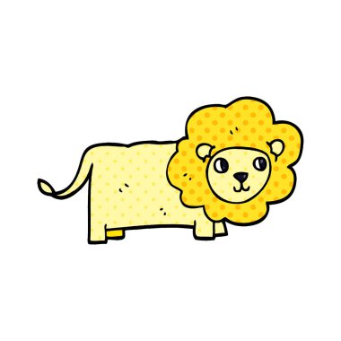 komik karikatür doodle aslan