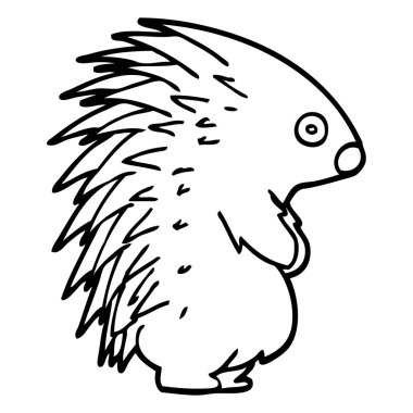 çizim karikatür dikenli kirpi