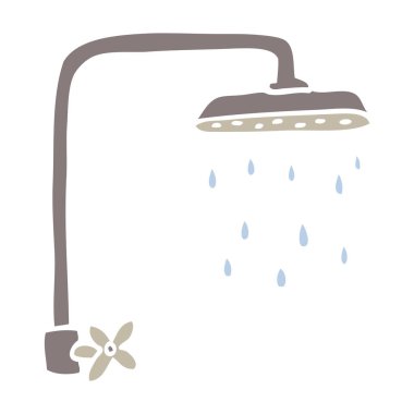 düz renk illüstrasyon karikatür duş başlığı