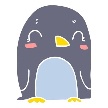 düz renk stil karikatür penguen