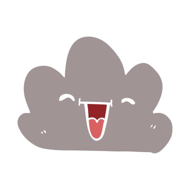 çizgi film doodle mutlu gri bulut