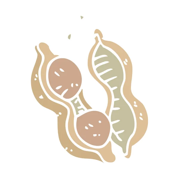 Doodle Amendoins Desenhos Animados Com Casca —  Vetores de Stock