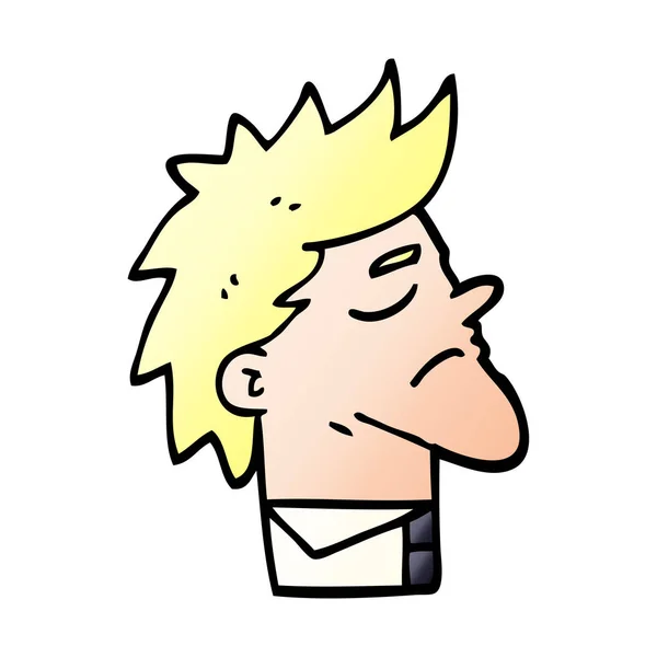 Cartone Animato Doodle Uomo Arrogante — Vettoriale Stock
