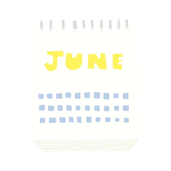Ilustración Color Plano Del Calendario Que Muestra Mes — Archivo Imágenes Vectoriales