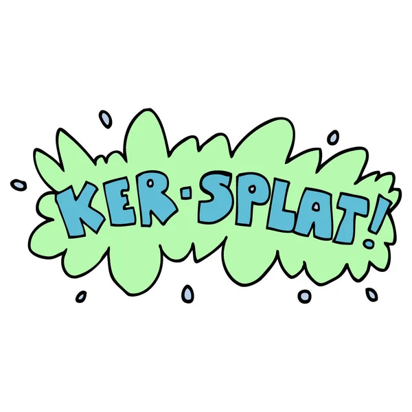 Desenho Animado Doodle Palavras Ker Splat — Vetor de Stock