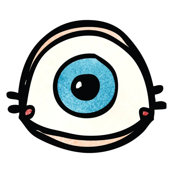 Çizgi Film Doodle Mavi Göz — Stok Vektör