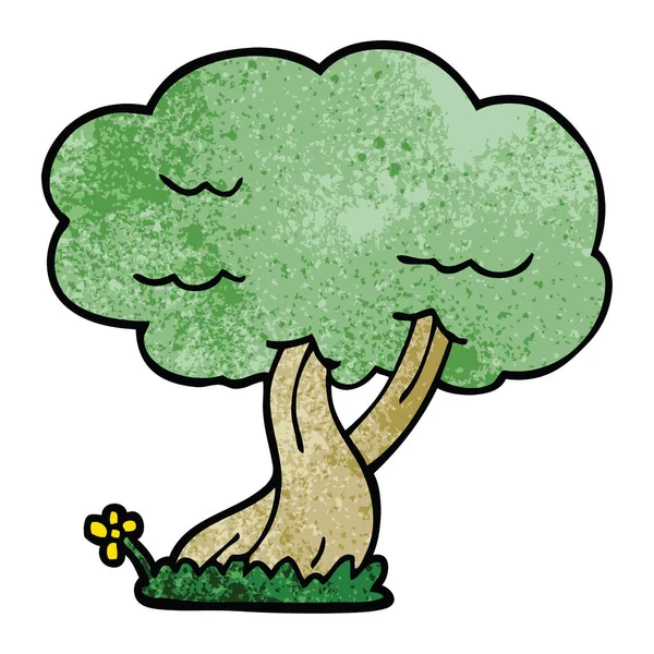 Cartoon Doodle Träd Isolerad Vit Bakgrund — Stock vektor