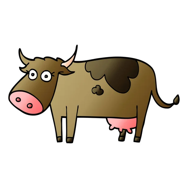 Dessin Animé Doodle Ferme Vache — Image vectorielle