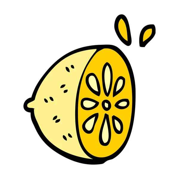 Dibujos Animados Garabato Limón Fruta — Archivo Imágenes Vectoriales