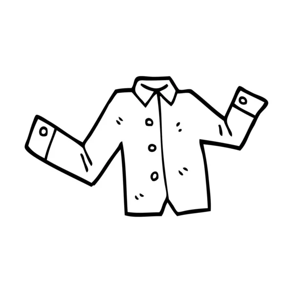 Line Drawing Cartoon Business Shirt — Stock Vector
