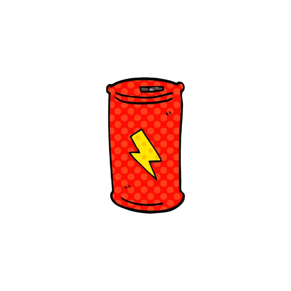 Batteria Elettrica Del Fumetto Doodle — Vettoriale Stock