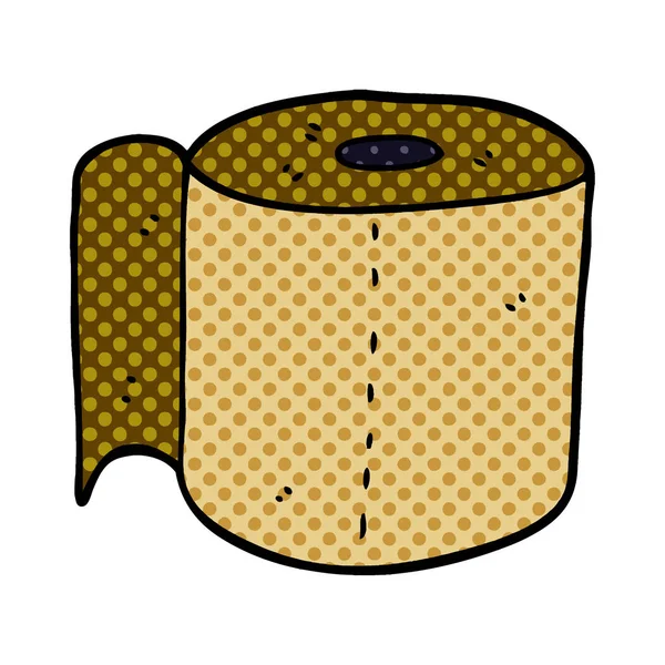 Dibujos Animados Doodle Inodoro Rollo — Vector de stock