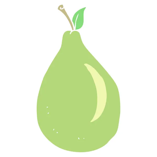 Flat Color Illustration Pear — Stock Vector