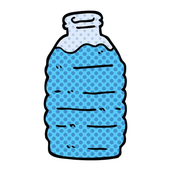 Comic Book Style Cartoon Water Bottle — Stock Vector