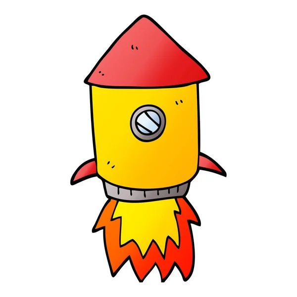 Foguete Espacial Doodle Desenhos Animados —  Vetores de Stock