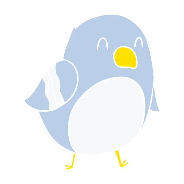 Plat Couleur Style Dessin Animé Oiseau — Image vectorielle
