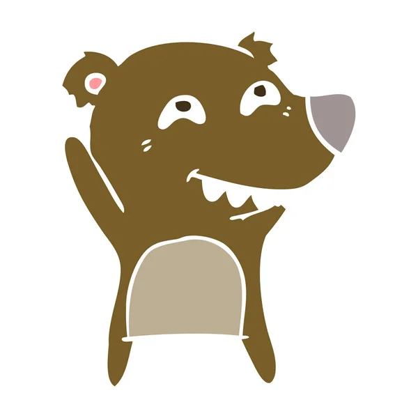 平板彩色动画片熊显示牙齿 — 图库矢量图片