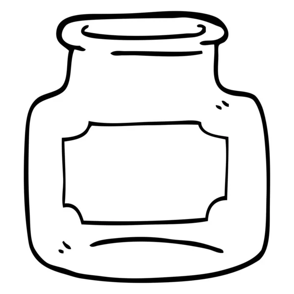 Line Drawing Cartoon Empty Jar — Stock Vector