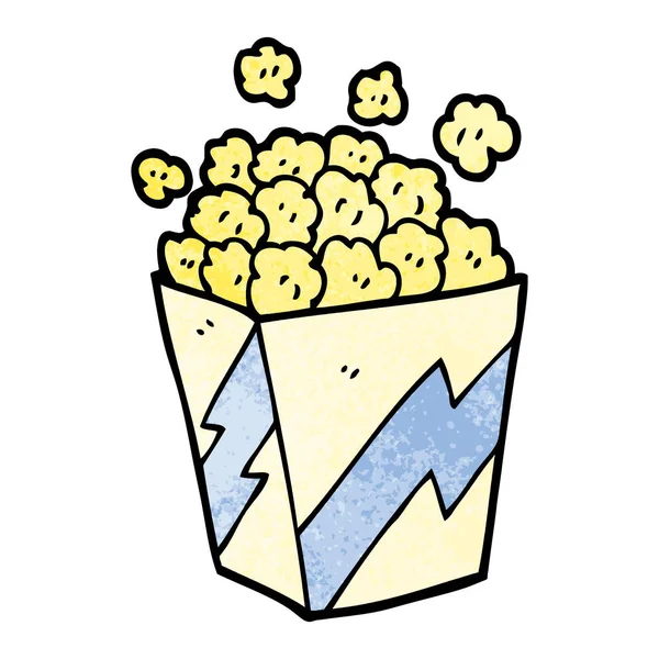 Divertente Cartone Animato Doodle Popcorn — Vettoriale Stock