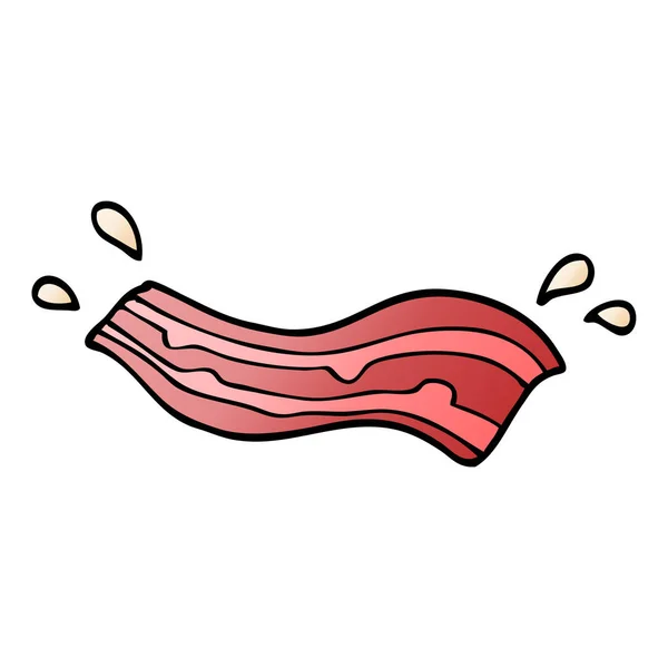 Cartone Animato Bacon Scarabocchio Bianco — Vettoriale Stock