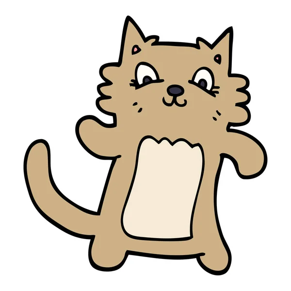 Zeichentrick Doodle Tanzende Katze — Stockvektor