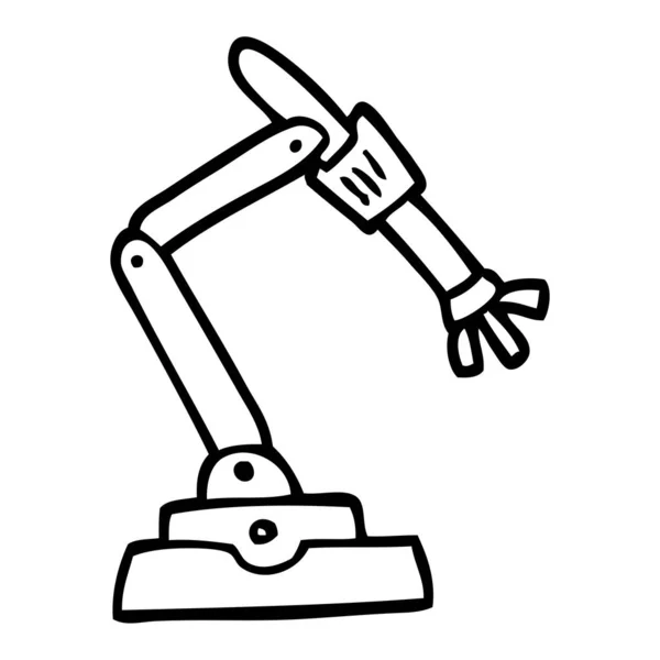 Black White Cartoon Robot Hand — Stock Vector