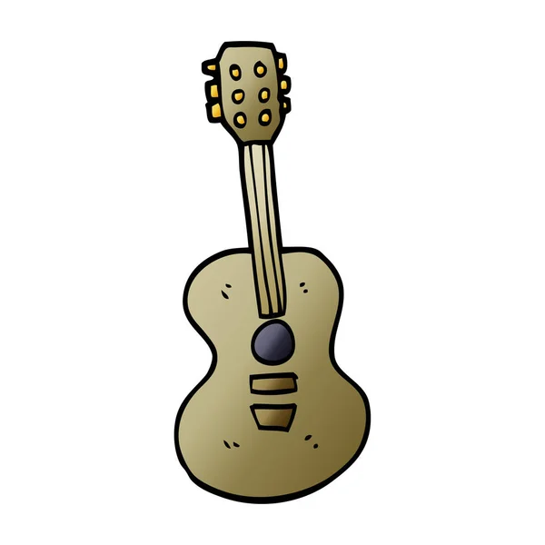 Cartoon Doodle Old Guitar — Stock Vector