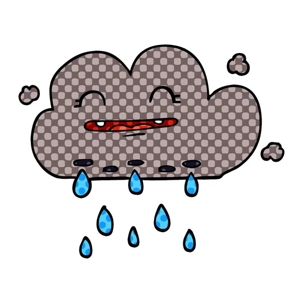 Dibujos Animados Garabato Lluvia Nube — Vector de stock