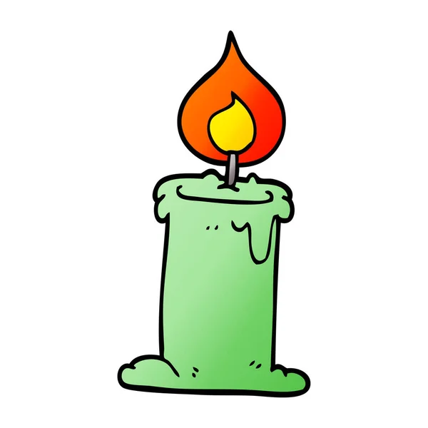 Cartoon Doodle Lit Candle — Stock Vector