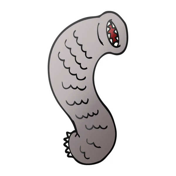 Cartoon Doodle Hongerig Leech — Stockvector